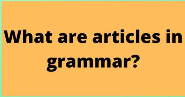 What Are Articles In Grammar : English Article Part 1 By Zahid Sir