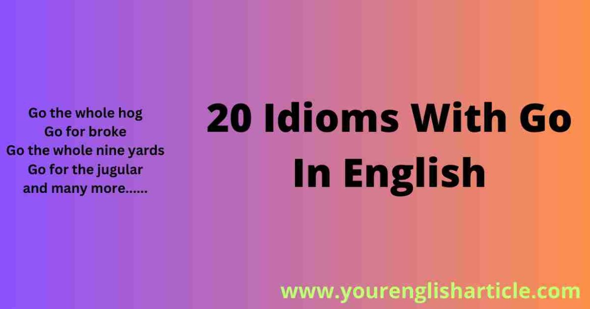 20 Idioms With Go In English | English By Zahid Sir